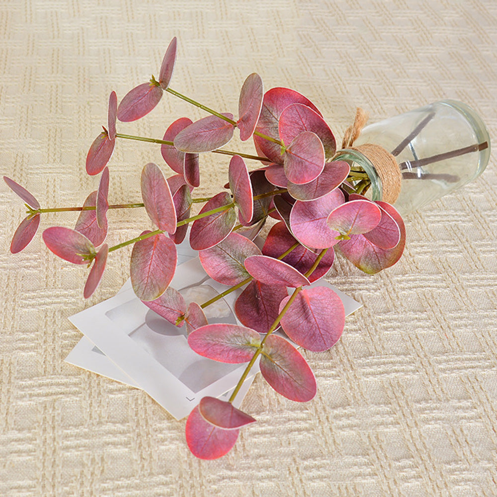 Realistic Artificial Eucalyptus Plant 3-Branch Faux Water Decorative Leaves