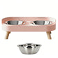 Elevated Double Stainless Steel Pet Food and Water Bowl Set