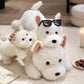 Stress Relief Realistic West Highland White Terrier Plush Toy Soft Cuddly Lying Stuffed Dog Animal