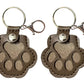 2PCS Pet Paw Shaped Key Chain Pet Fur Storage Key Chain Pet Memorial Gift Key Ring