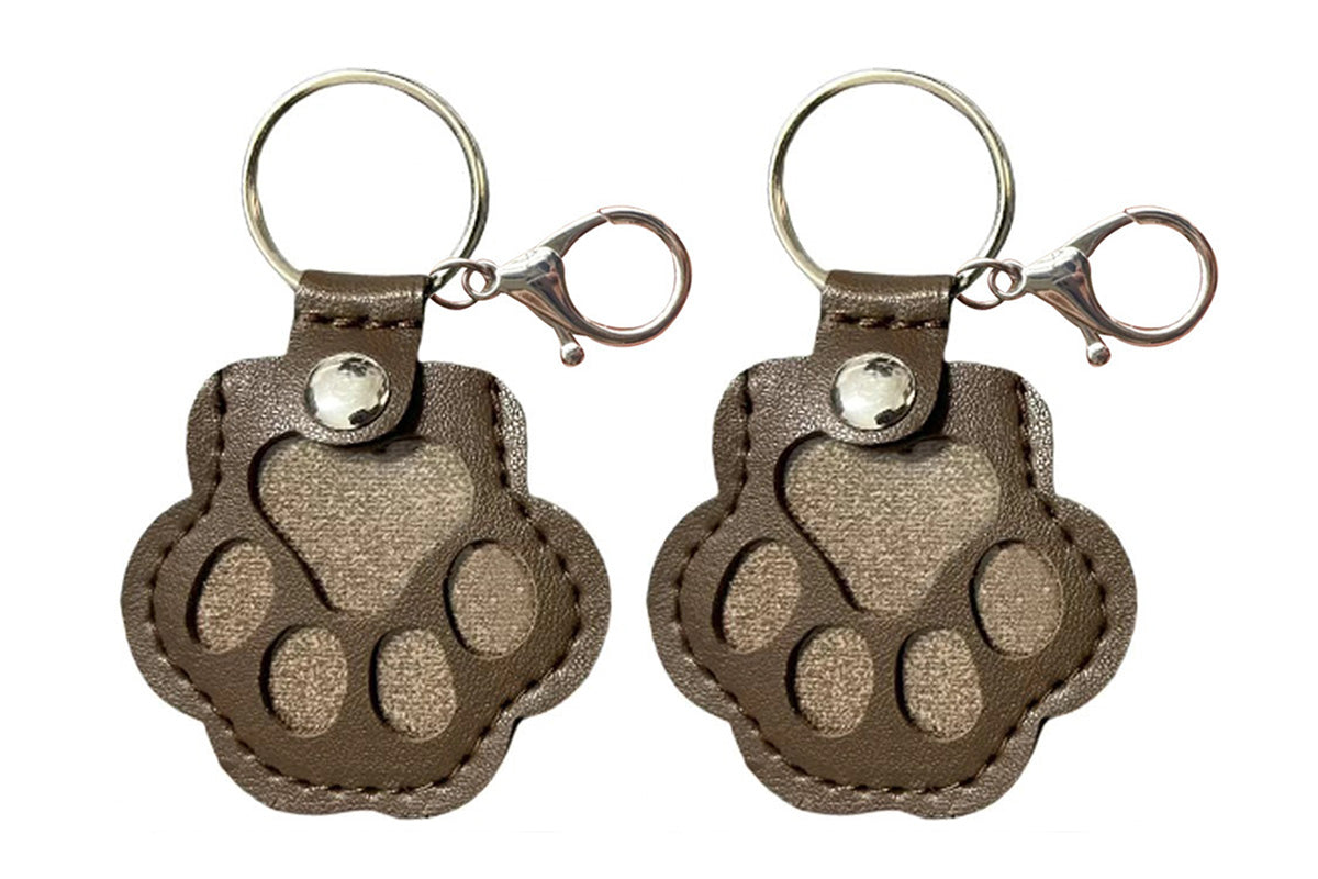 2PCS Pet Paw Shaped Key Chain Pet Fur Storage Key Chain Pet Memorial Gift Key Ring
