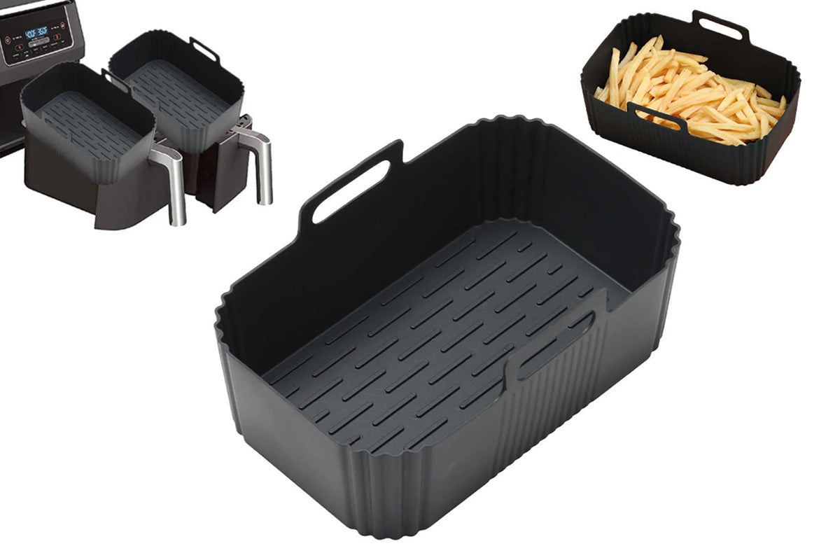 Reusable Silicone Air Fryer Liner for Dual Air Fryer Food Grade Non-Stick & Easy to Clean