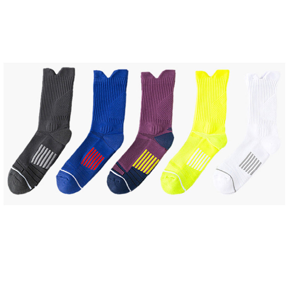5 Pair Cushion Crew Socks Running Socks for Hiking Basketball