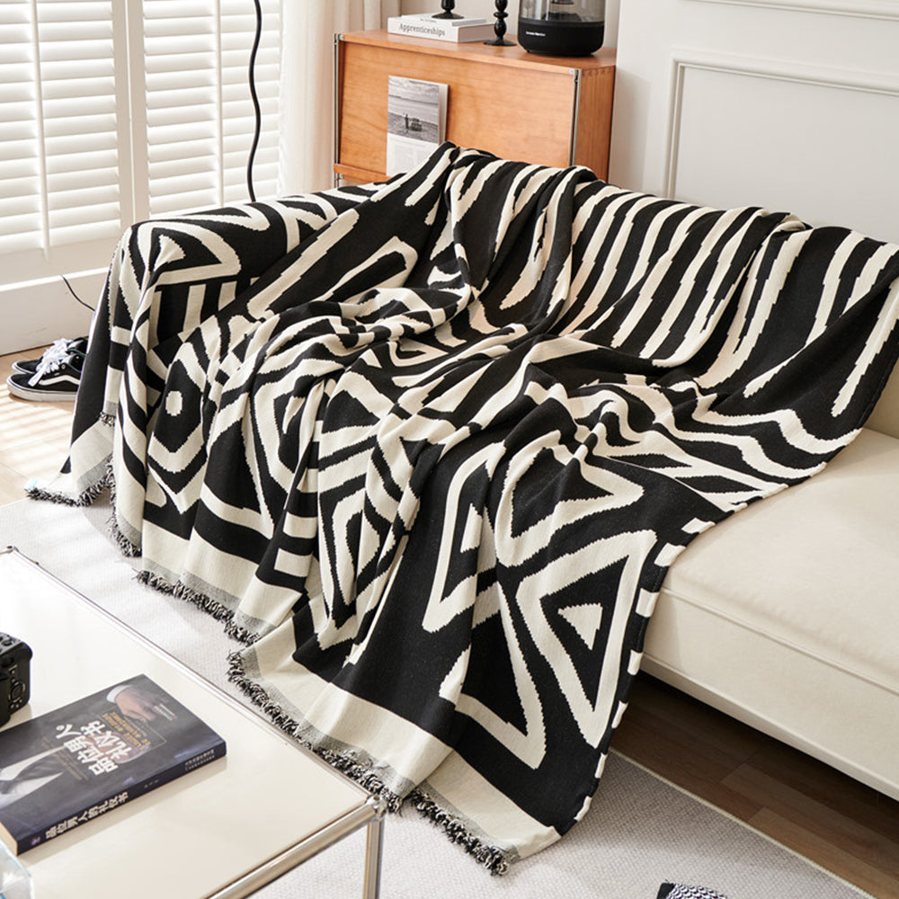 Boho Plaid Sofa Cover