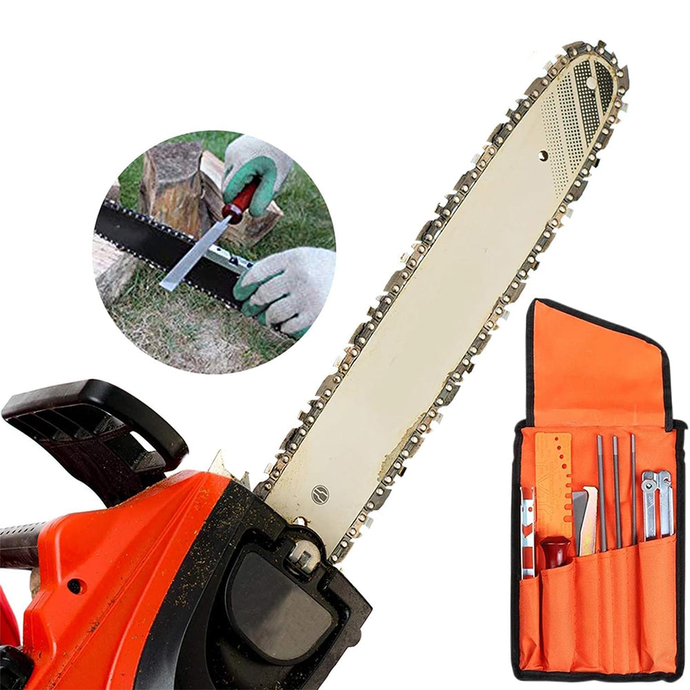 9Pcs Files Filing Tool with A Storage Chain Sharpener for Sharpen Saw File Set