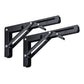 2Pcs 90 Degree Foldable Metal Shelf Brackets-Black