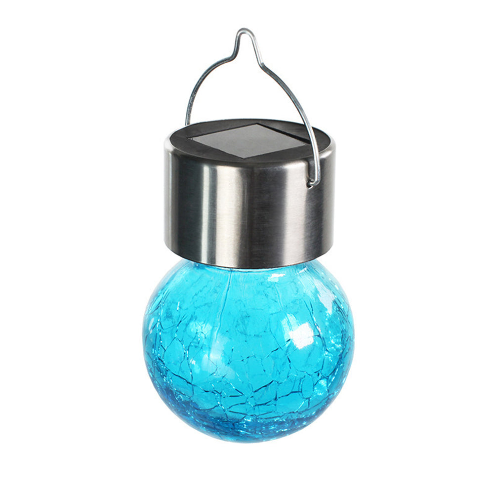 6 Pack Decorative Hanging Solar Garden Lights Cracked Glass Ball Lanterns for Yard Patio Fence Tree Umbrella