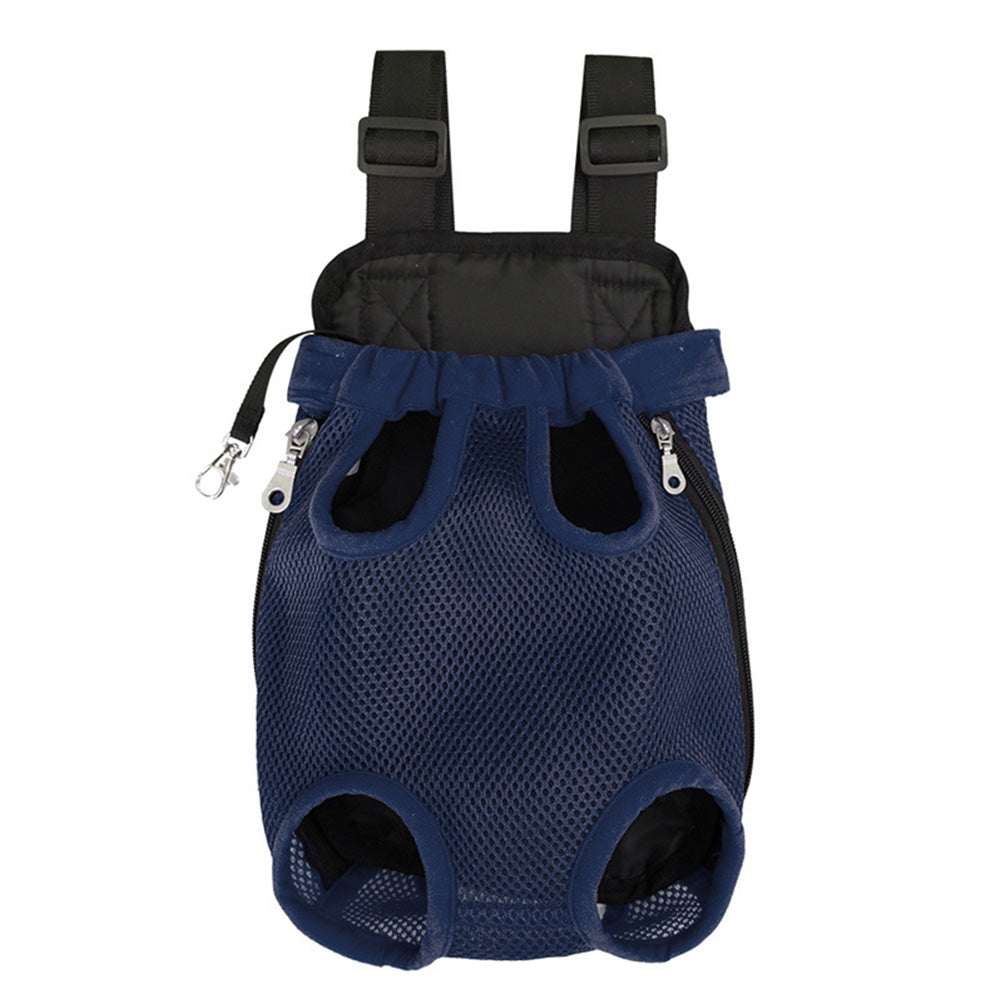Breathable Mesh Pet Carrier Backpack for Front and Back Carrying Dogs Cats-Navy