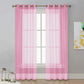 2Pcs 210x134cm Rod Pocket Sheer Curtain Voile Curtain Window Drape Privacy Draperies for Living Room
