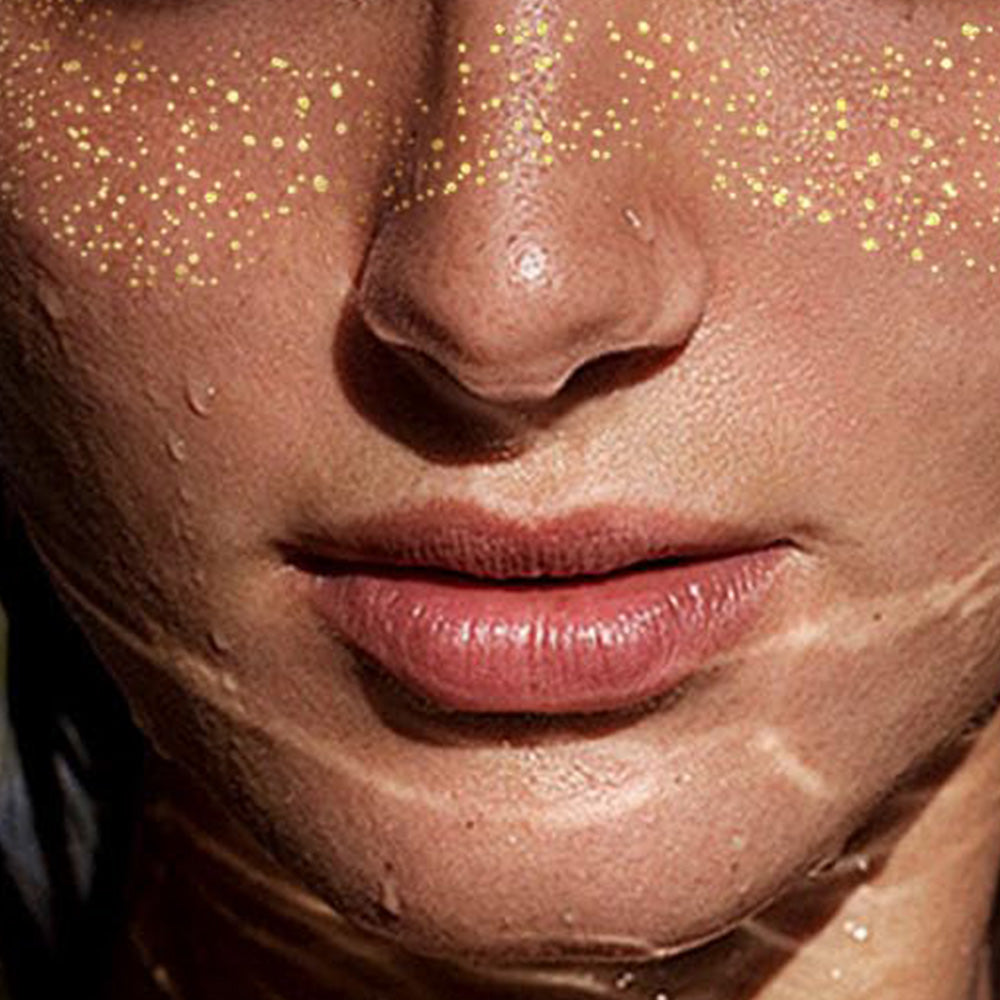 6 PCS Glitter Freckles Face Tattoo Water Resistant Sweat Resistant Gold Transfer Stickers for Party