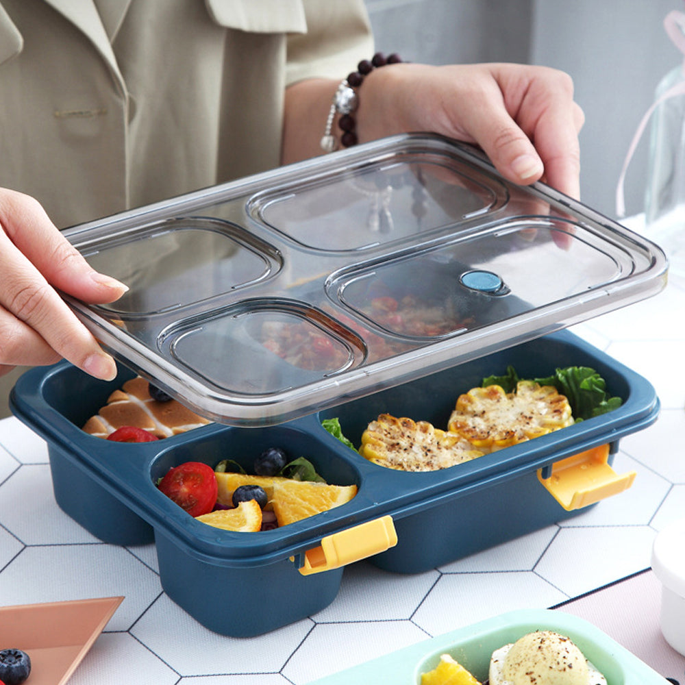 Portable Microwaveable Lunch Box Bento Box-4-Compartment