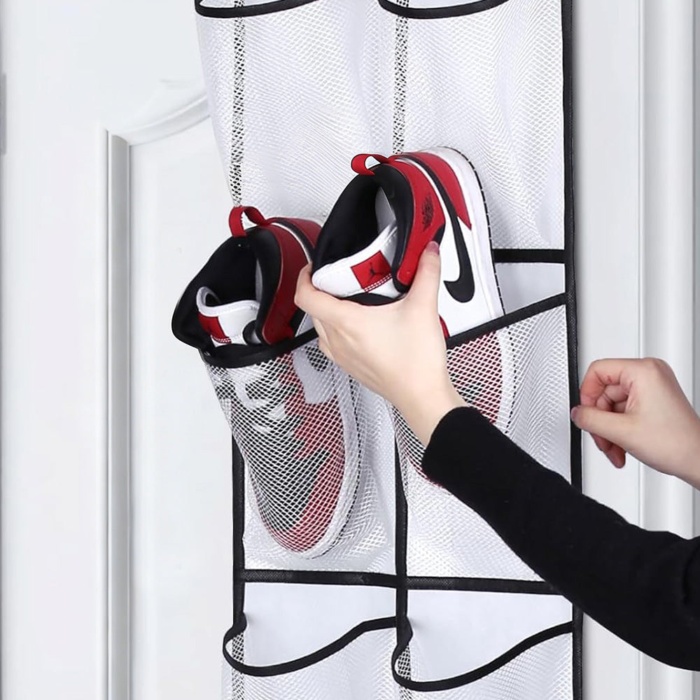 12 Pockets Hanging Shoe Storage Over The Door Shoe Organizer Shoe Rack Holder