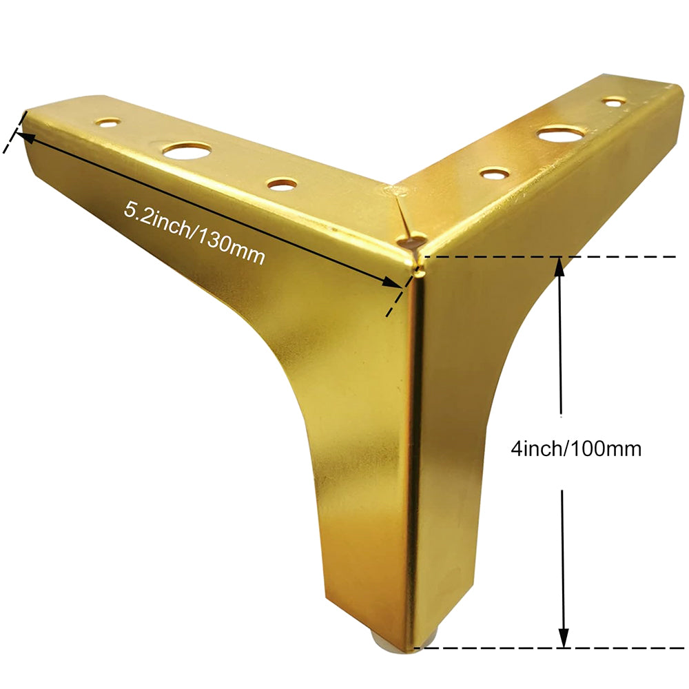 4Pcs Metal Triangle Furniture Legs Replacement For Bed Sofa Cabinet
