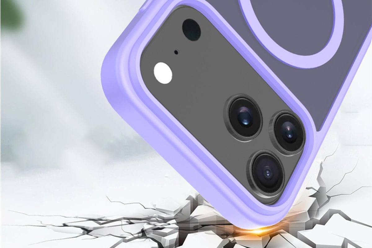 Magnetic MagSafe Phone Case for iPhone 17 Pro Max 17Air Shockproof Matte Protective Cover-Purple