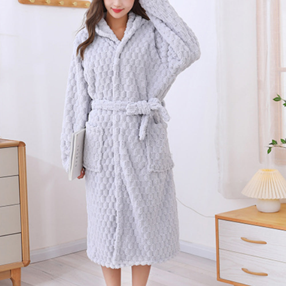 Towelling Wrap Hooded Bathrobe
