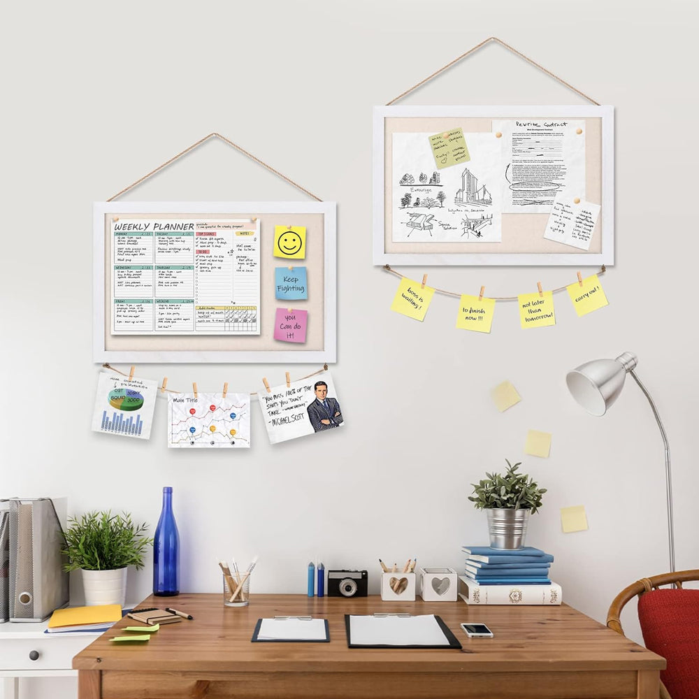 Cork Notice Pinboard Large Memo Photos Wooden Frame