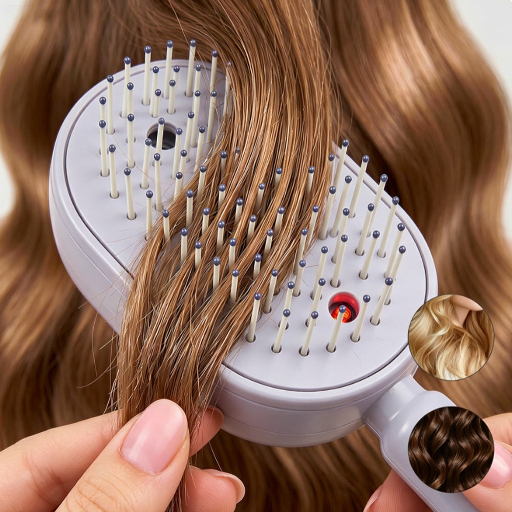 Electric Steam Hair Brush Mist Spray Cushion Comb