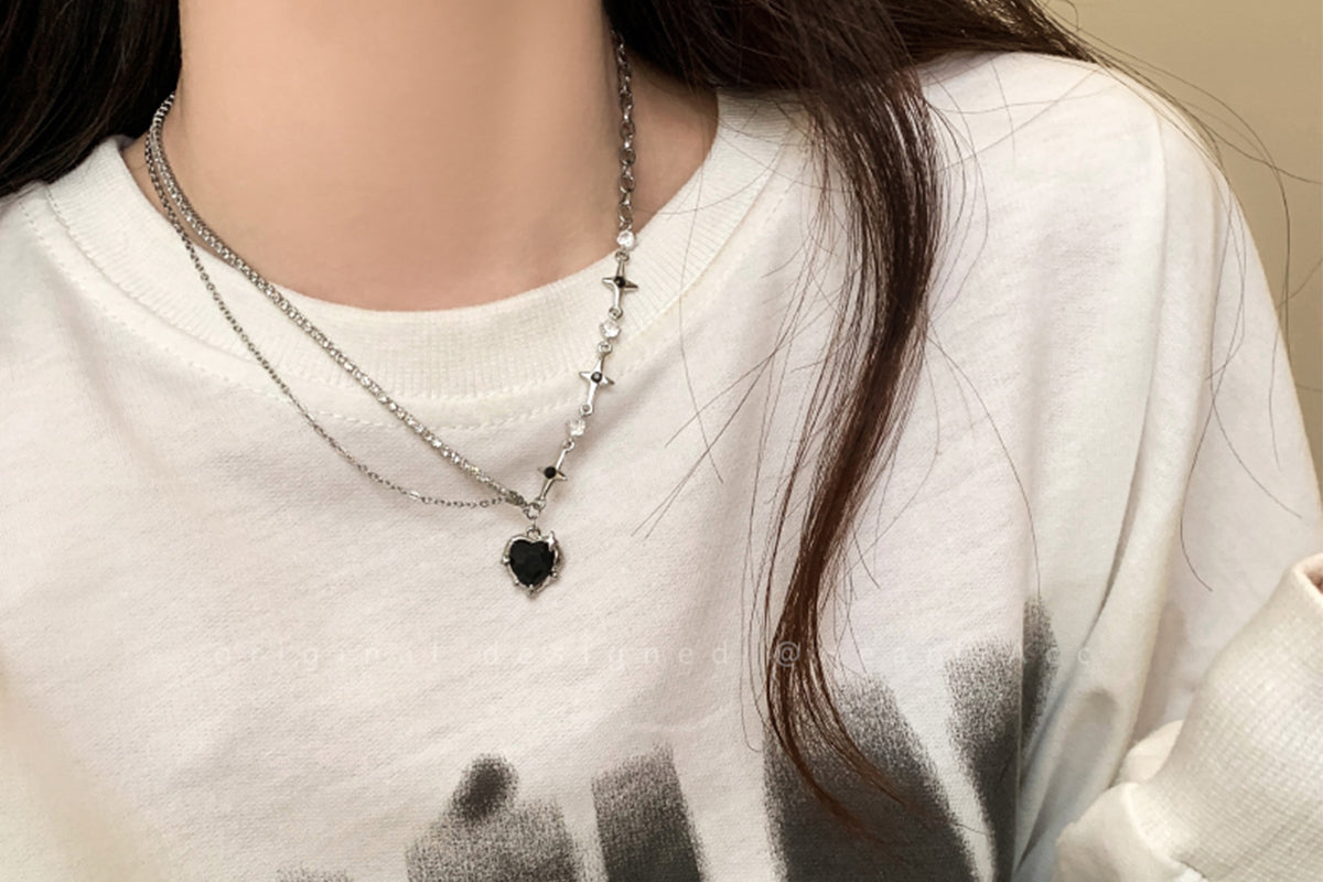 4pcs Women's Pendant Necklace Trendy Hoodie Sweater Chain