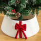 Christmas Tree Collar with Bow Holiday Tree Decor for Tree Stand and Wire Cover-White