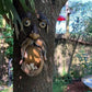 Resin Old Man Face Sculpture Bird Feeder for Outdoor Decoration