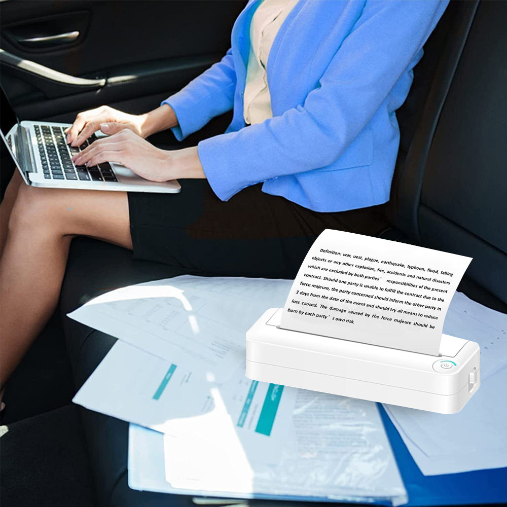 Portable A4 Bluetooth Wireless Thermal Printer Compatible with iOS Android