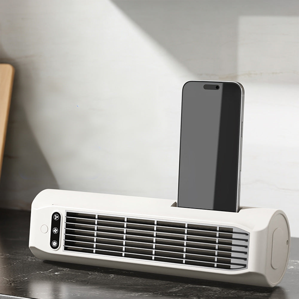 USB Rechargeable Bladeless Tower Fan For Wall Floor And Desk Use