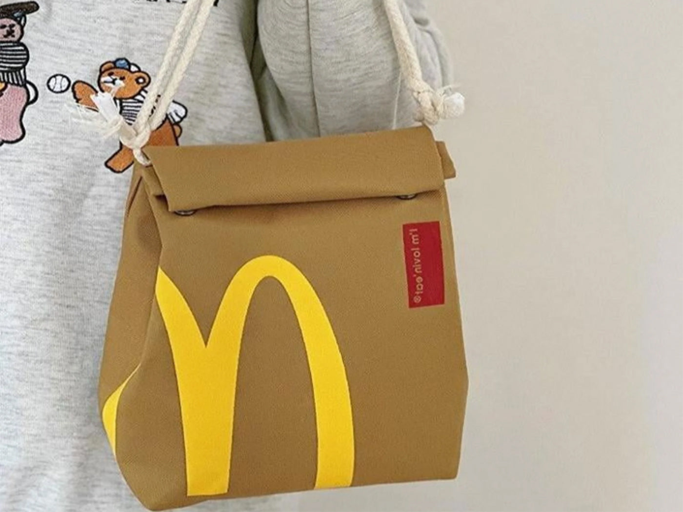 McDonald Inspired Creative Funny Canvas Linen Backpack / Shoulder Bag