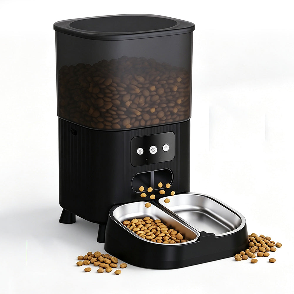 4.5L Automatic Cat Feeders with 2 Bowls Timer Pet Smart Feeder for Dog Cat