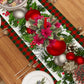 Linen Christmas Table Runner Long Farmhouse Holiday Home Kitchen Table Decorations