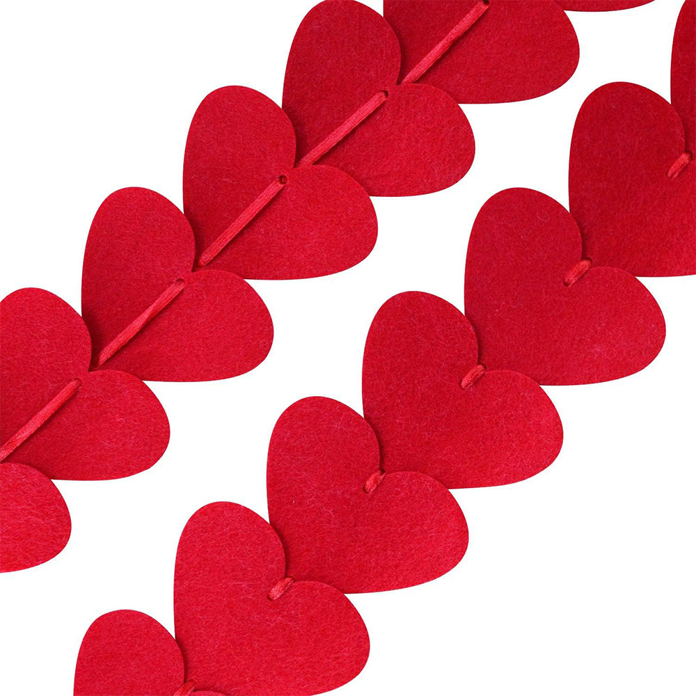 Felt Heart Garland Banner Decoration for Valentine's Weddings & Parties