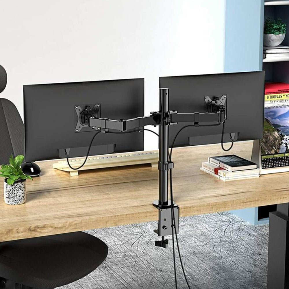 Arm Desk Mount Dual TV Screen Monitor Holder Bracket