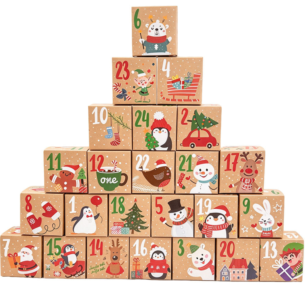 24 Pack DIY Christmas Advent Calendar Boxes 24 Days Countdown Gift Boxes