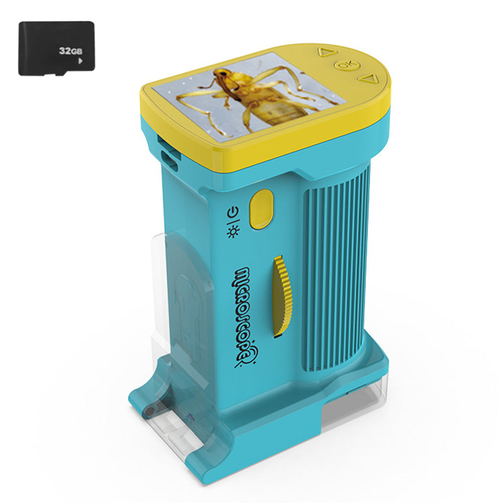 Portable Microscope for Little Ones with 1000X Magnification HD Screen and Rechargeable Educational Toy