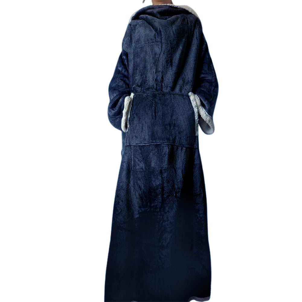 Sherpa Long Sleeve Throw Blanket Open Back Blanket Warm Sleeved Throw Blanket