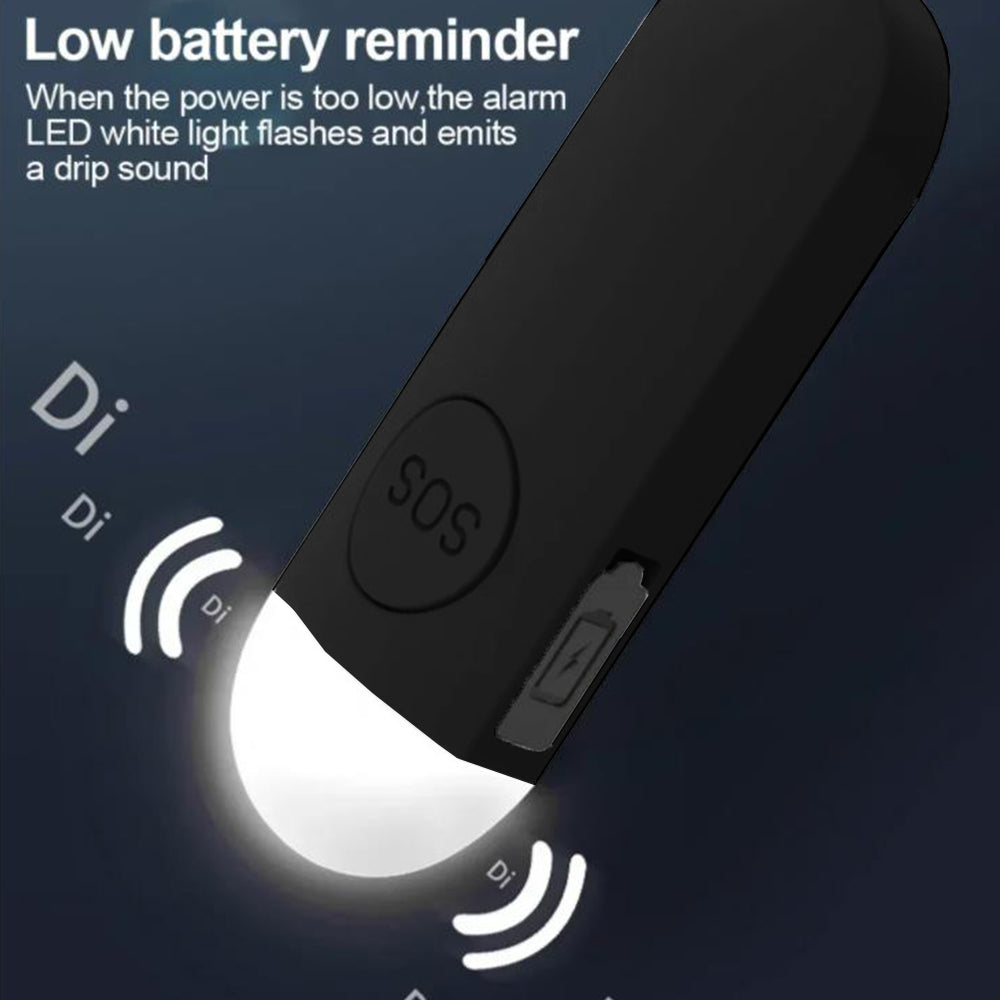 130dB Rechargeable Personal Alarm Keychain with LED Light