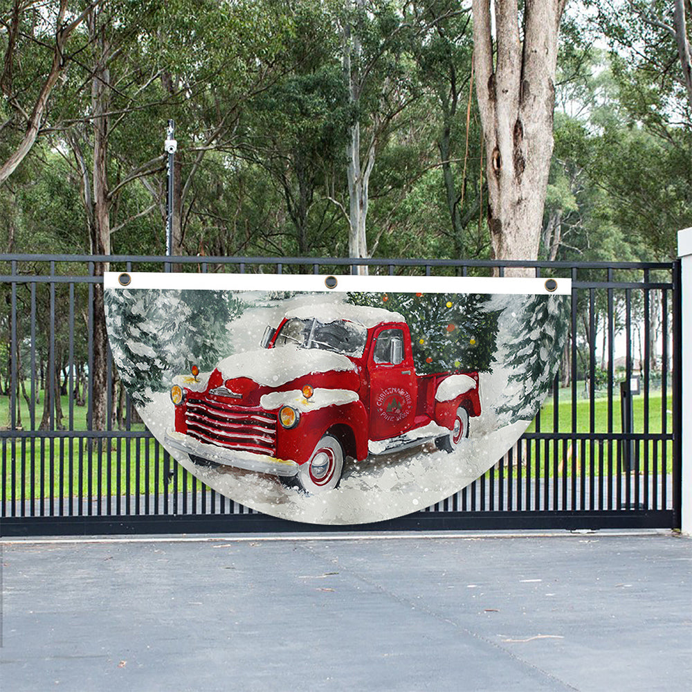 Merry Christmas Banner Flag Sign Xmas Outdoor Indoor Hanging Home Party Decor