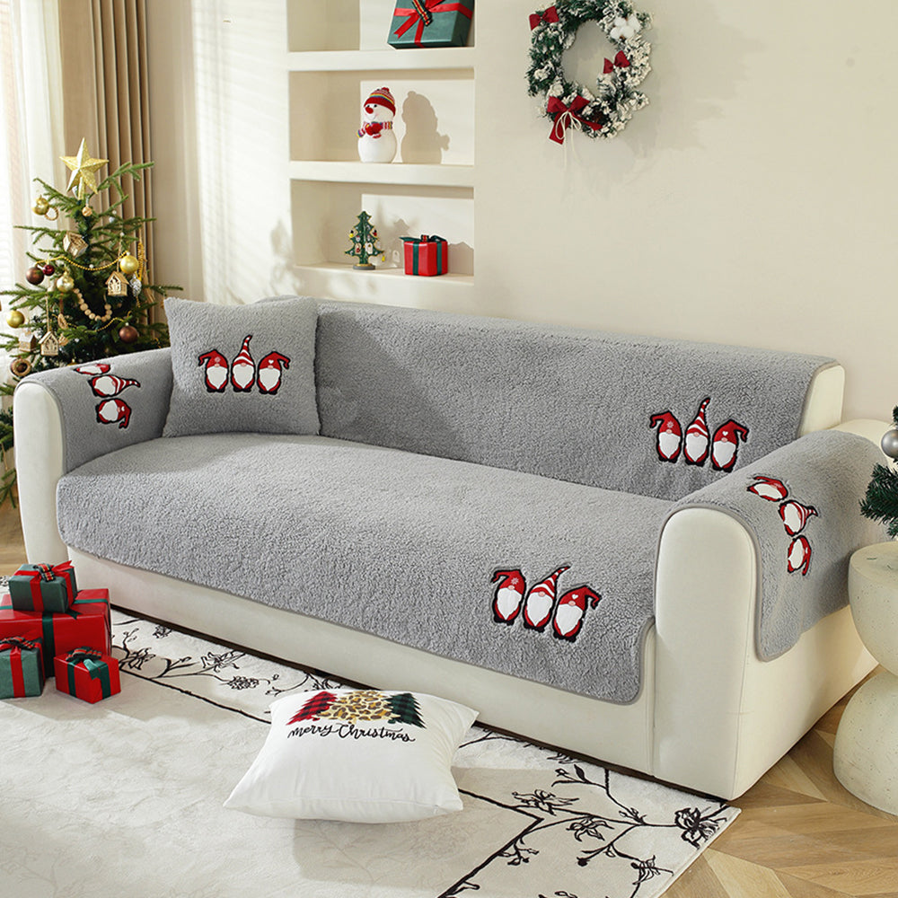 Christmas Sherpa Fleece Slipcover Protector Sofa Throw Cover Soft Thick Cozy Sofa Throw