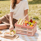 Portable Foldable Storage Basket for Camping Shopping and Home-Pink