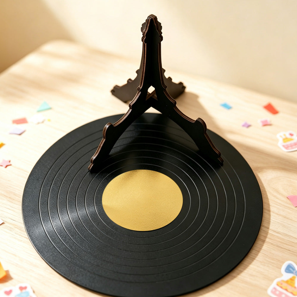 Vintage Vinyl Record Birthday Display Board Desktop Party Sign
