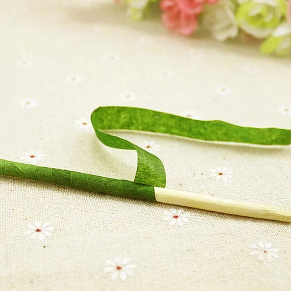 12 Pcs Green Crepe Paper Floral Tape for Bouquet Stem Wrapping and Crafts