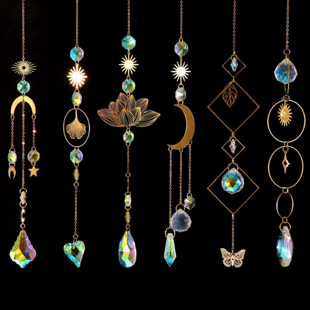 12Pcs Glass Sun Catcher Prism Hanging Kit with Chain