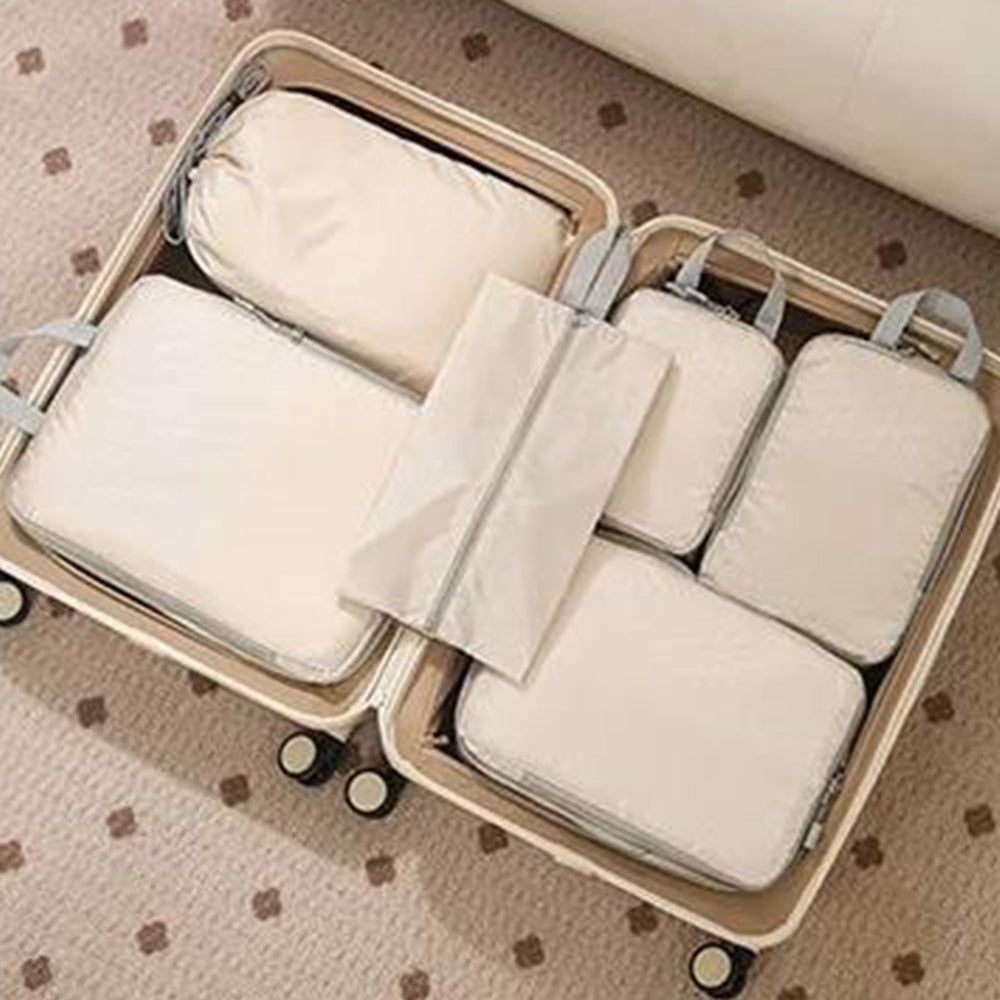 6Pcs Travel Luggage Compression Packing Cubes Storage Bag