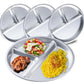 Stainless Steel Portion Control Divided Plate Balanced Lunch Meal Tray