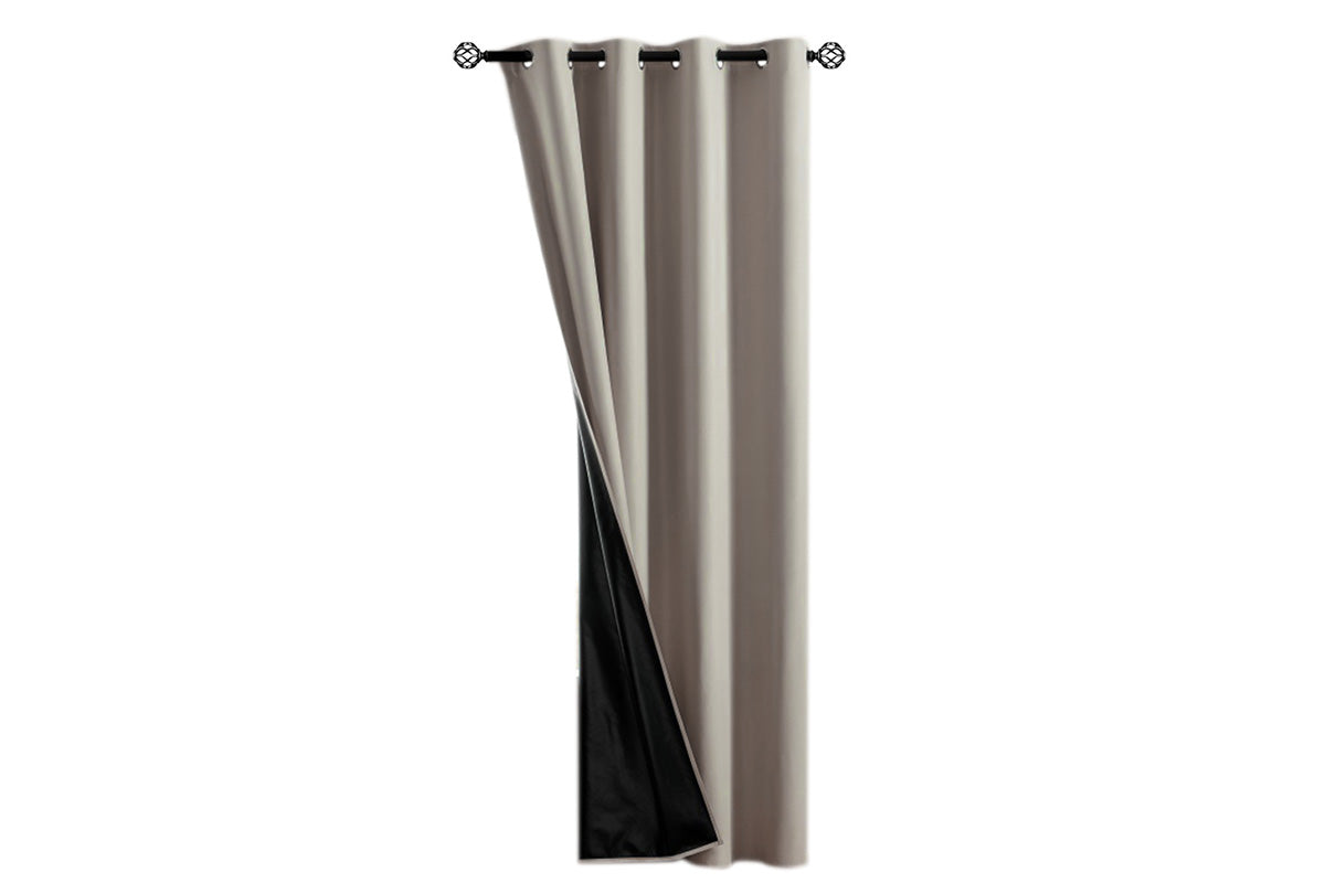 100 Percent Blackout Curtain Panel with Black Liner Heat & Light Blocking Drapes
