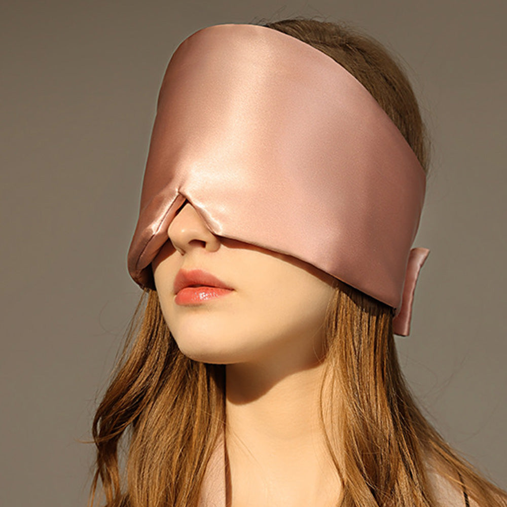 Silk Eye Mask Blackout Sleeping Face Hugging for Side Sleepers Pressureless