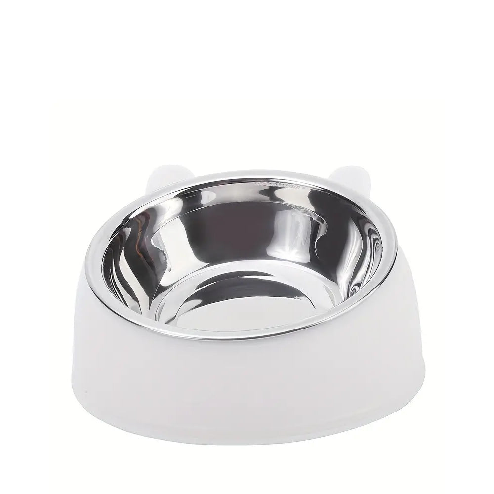 Slanted Stainless Steel Pet Feeder Bowl