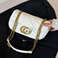 Quilted Gucci Inspired Gold Chain Shoulder Bag for Women