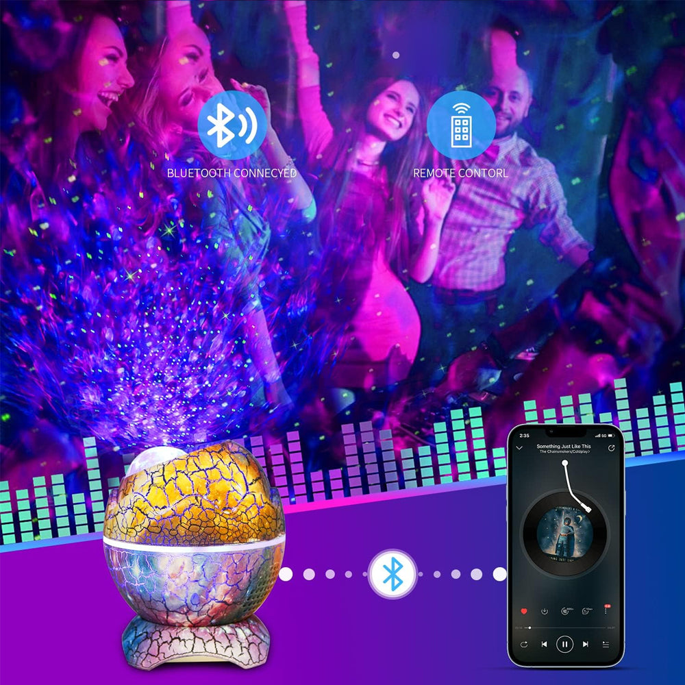 Dinosaur Egg Galaxy Star Projector Starry Light with Wireless Music Player