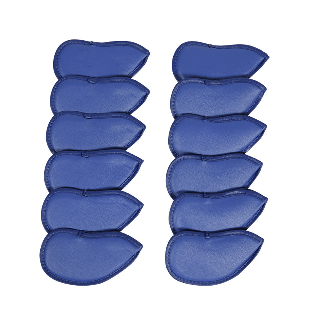 12Pcs PU Leather Head Cover Golf Iron Club Putter Head Cover