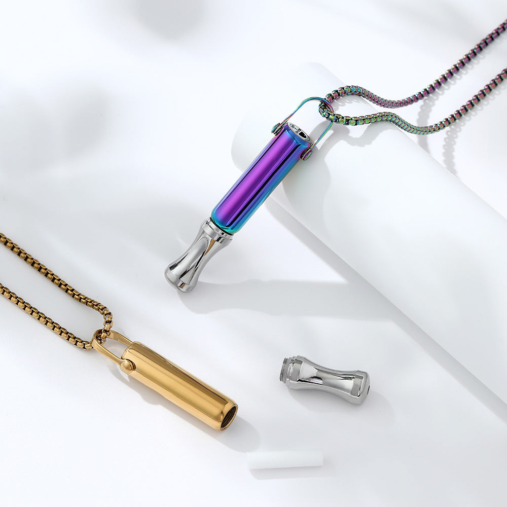 Breathlace Necklace Stainless Steel Quit Smoking Anti-Vaping Breathing Pendant Necklace